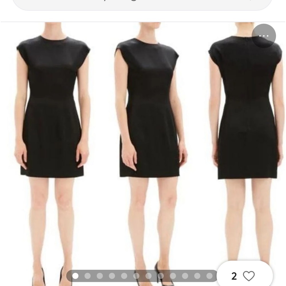 - Theory Black Hammered Acetate Cap Sleeve Fitted Dress Worn Once size 8